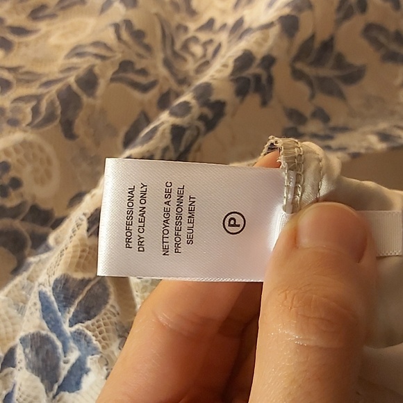 TOMMY Hilfiger Floral blue and cream Lace Blue Dress size 12 - Picture 7 of 11